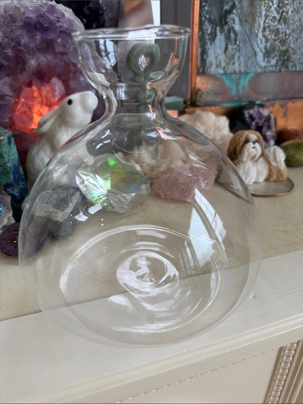 Clear Glass Bulb Vase - Transparent Globe Accent